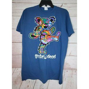2020 %100 Cotton Dancing Bear Grateful Dead Blue T Shirt